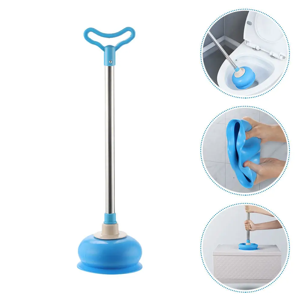 1PC Blue Suction Plunger for Bathroom Toilet Clog Solution Rubber Dredging Tool Home Bathroom Essentials