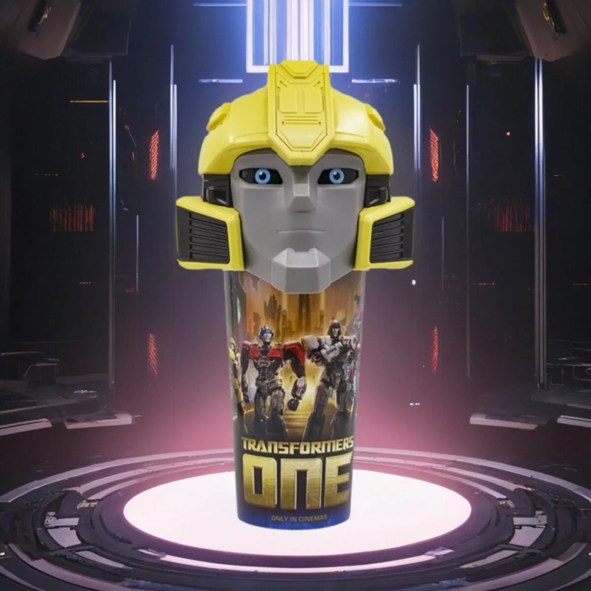 Original Transformers One ภาพยนตร์ Optimus Bumblebee Prima Topper ถ้วยตัวเลขออกแบบถ้วยน้ําเย็น Exclusive Cinema Collectible