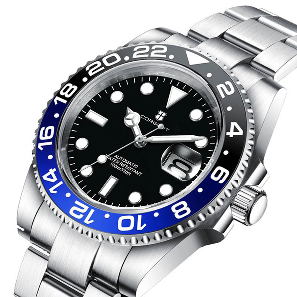 

Роскошные мужские часы Corgeut 40 мм, автоматические механические наручные часы NH35 с датой, сапфировым стеклом, светящимся циферблатом, водонепроницаемые, для дайвинга