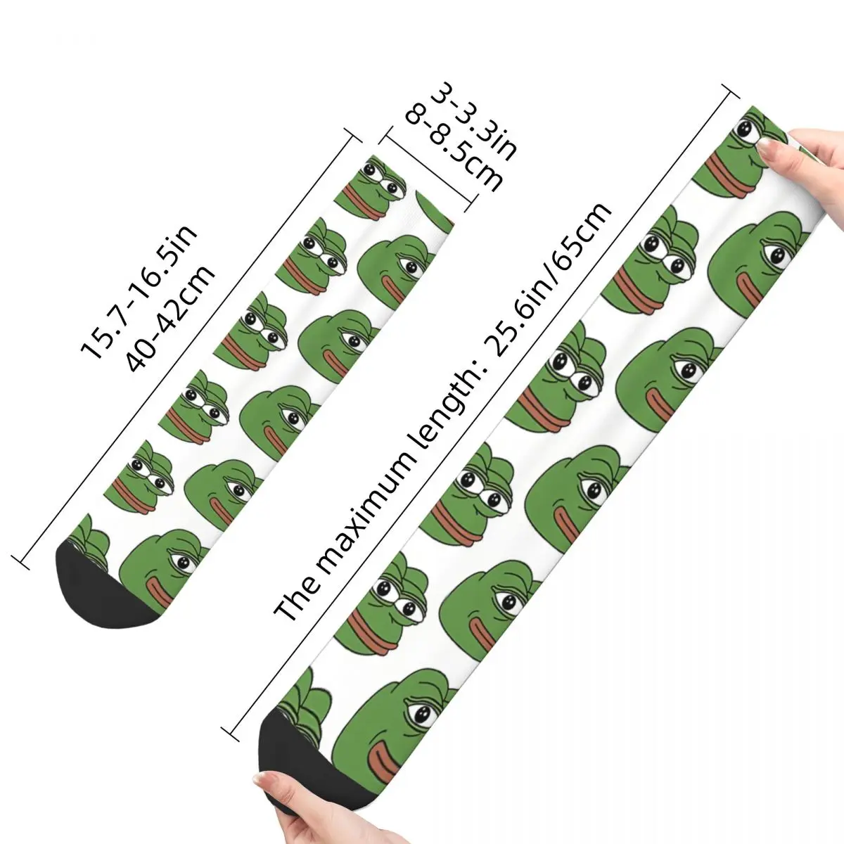 Happy Men's Socks Happy Day Retro Pepe The Frog Harajuku Novelty Crew Sock Gift Pattern Printed