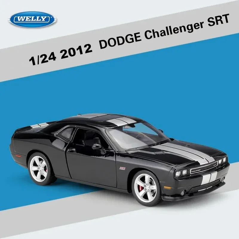 

Модель спортивного автомобиля WELLY DODGE 2012 Challenger SRT, литая металлическая игрушка 1:24, Модель гоночного мышечного автомобиля, имитация коллекционных игрушек