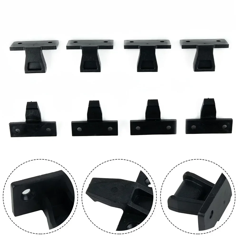 Clips Bracket Press Fit Push In Plastic Plinth 4 Pack ABS Black Fasteners High Quality Materials Kitchen Panel