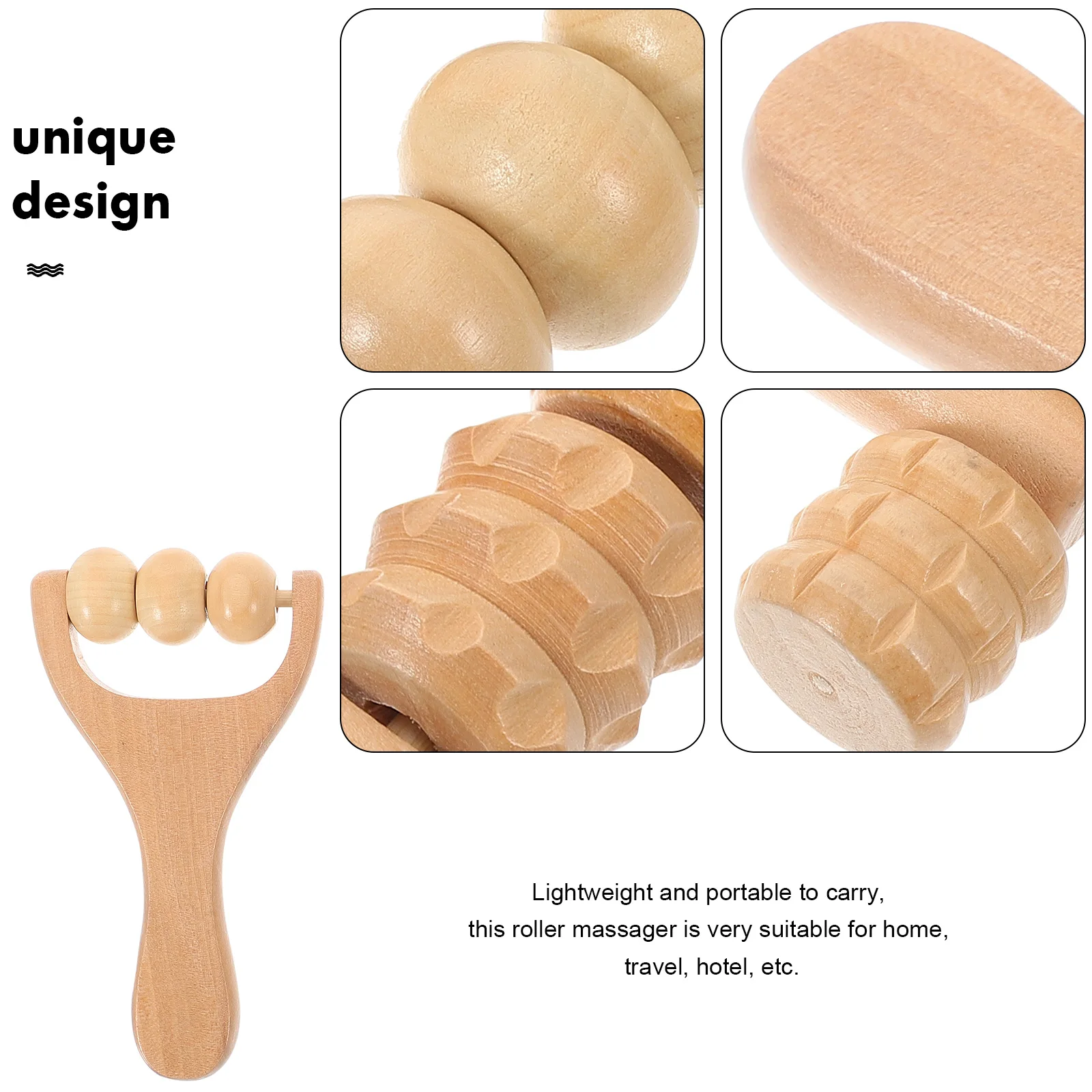 

3 Pcs Wooden Massage Tools Foot Shoulder Neck Roller Portable Wood for Home Travel Smooth Lightweight Safe