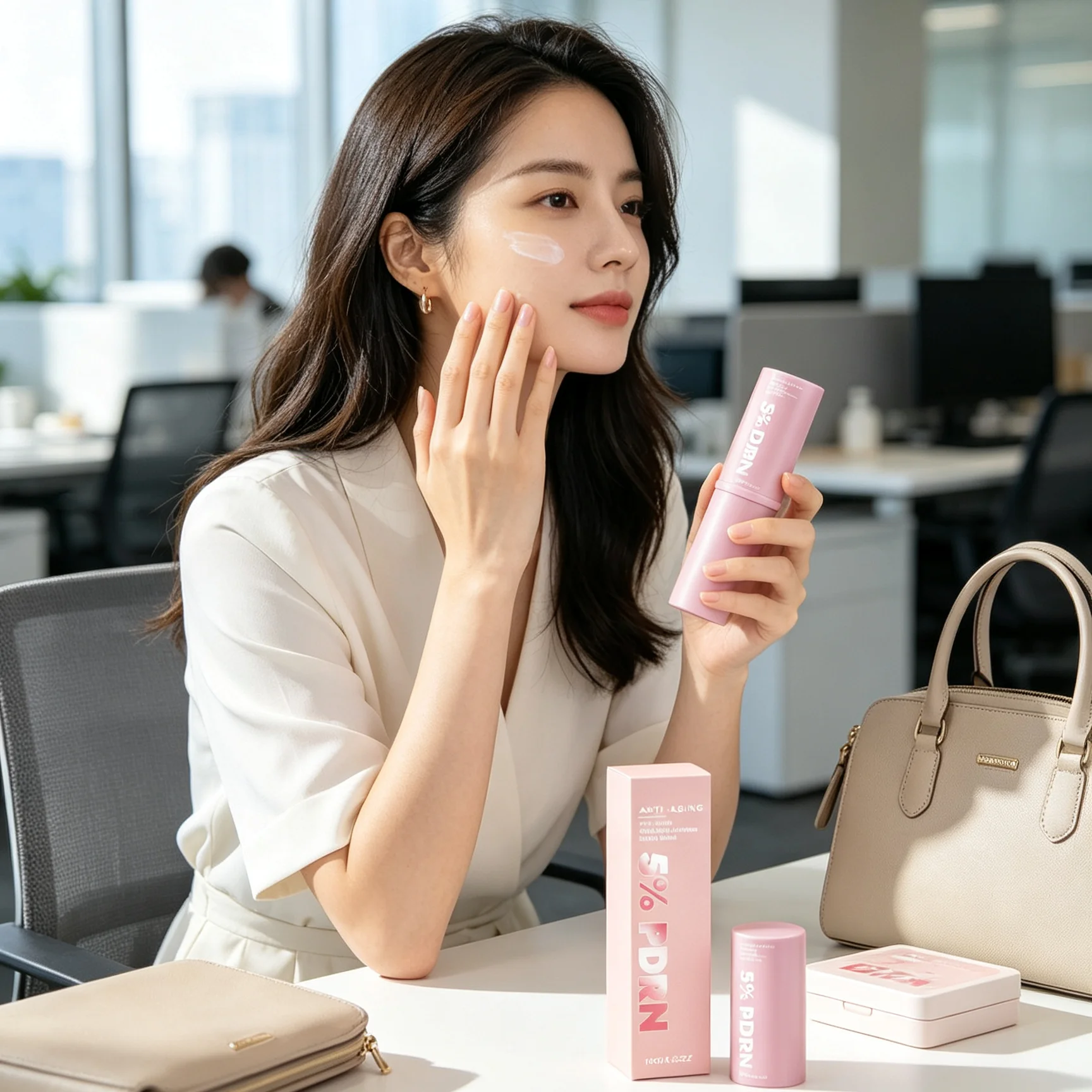 PDRN Pink Collagen Volume Multi Balm Stick Anti Aging Wrinkle Reduction Deep Hydration Face Care Multi Purpose Makeup Primer 10g