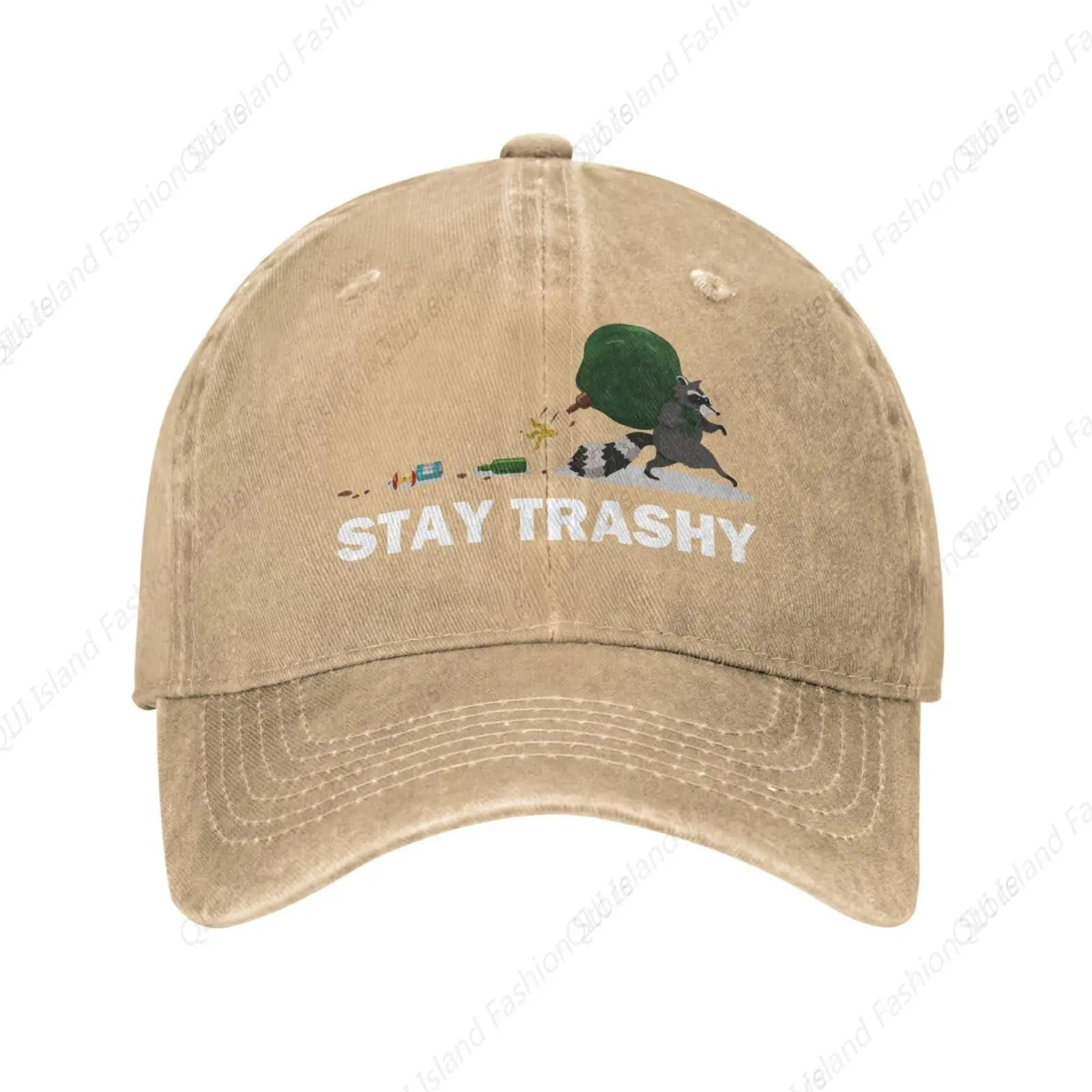 

Stays Trashy Baseball Cap Vintage Unisex Style Washed Cotton Headwear Outdoor All Seasons Travel Hats Sports