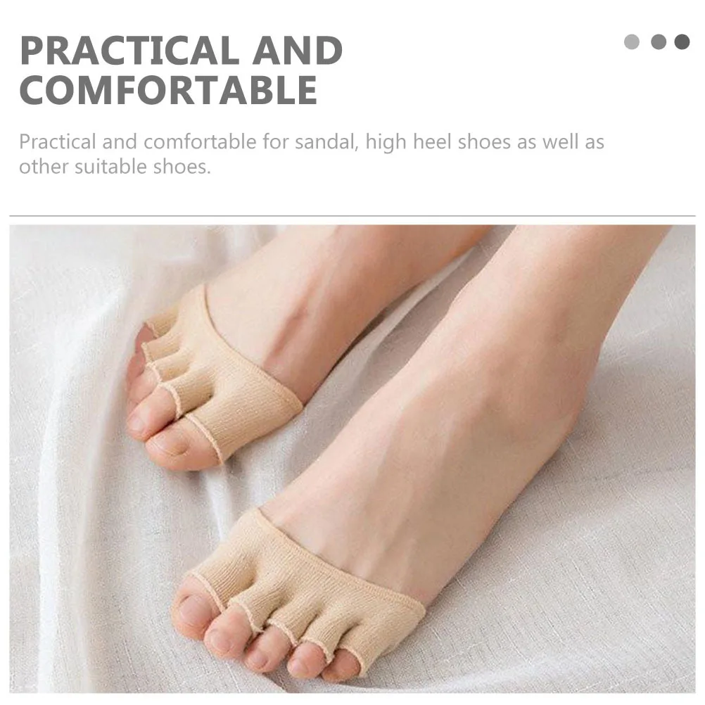 

2Pairs Toe Socks Half Toe Liners for High Heels Mules Sandals Non-Slip Breathable Summer Invisible Sock for Women