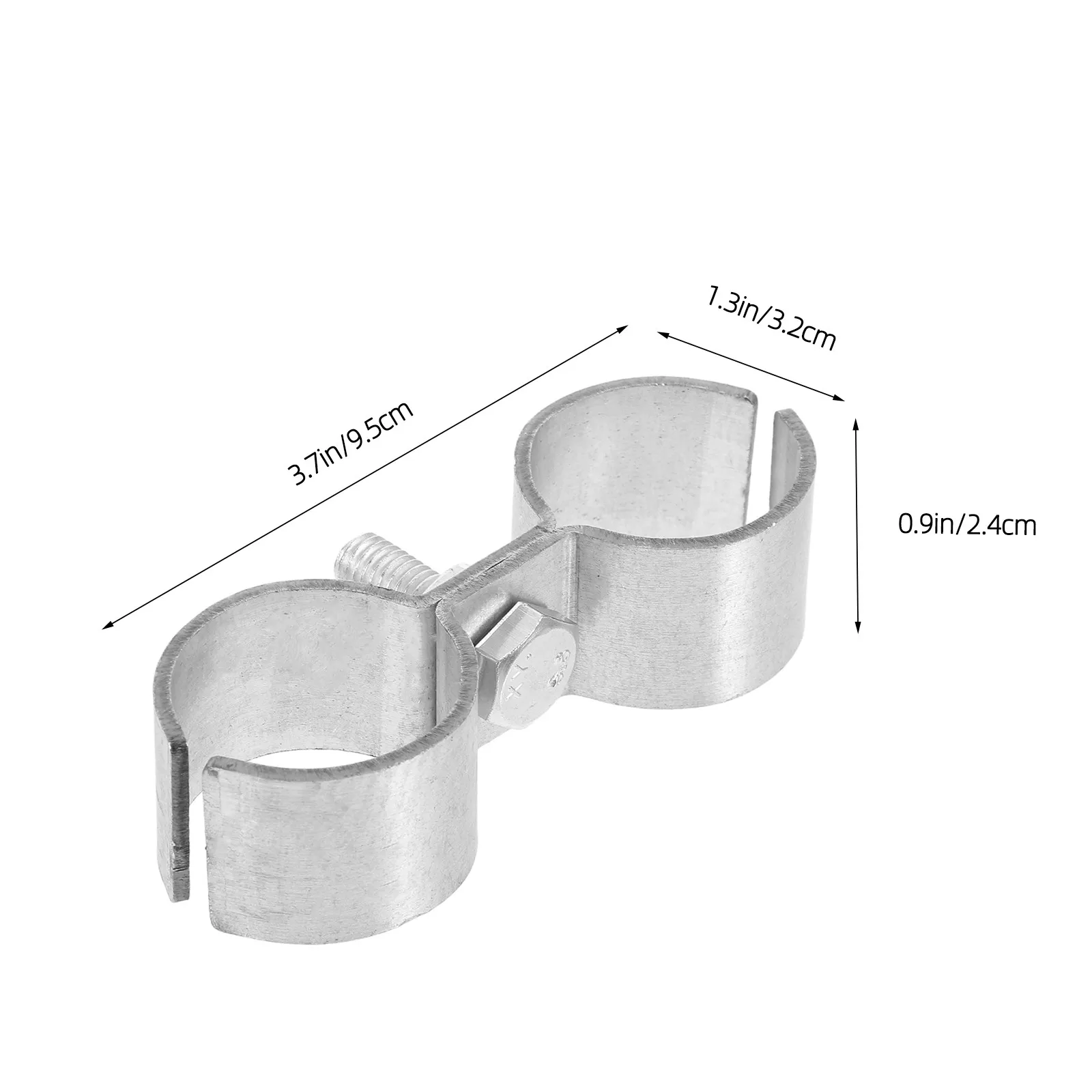 Double Pipe Clamp Strong Galvanized Iron Clip on Fastener for Dual Pipe Securing Marine Rv Yacht Boat Tubing Shelf Link Fence