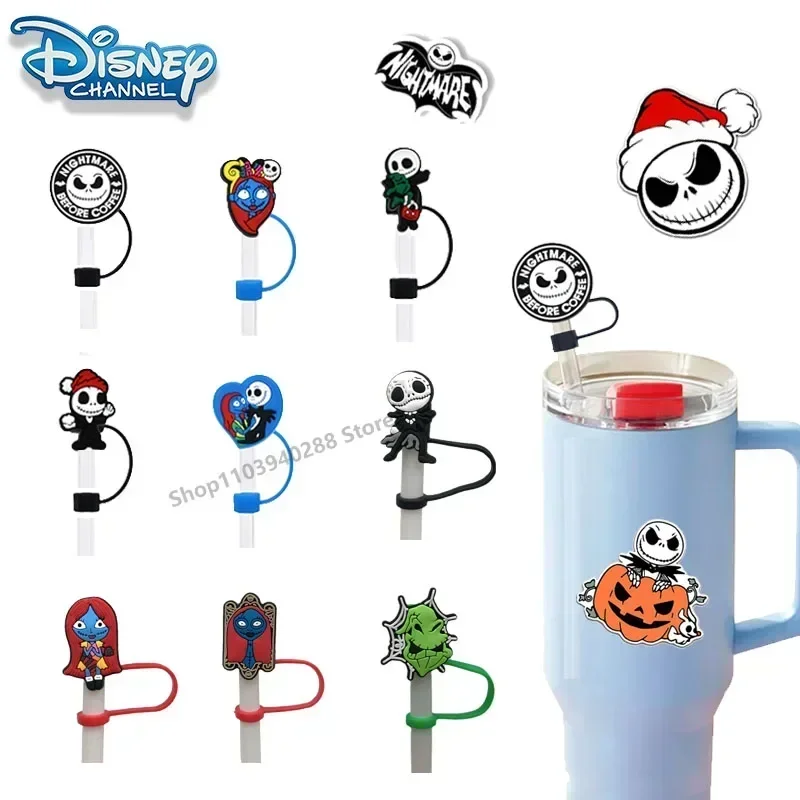 

Disney The Nightmare Before Christmas Straw Hat Cute Cartoon Sally Jack 10mm PVC Soft Plastic Dust Cap Halloween for Gift