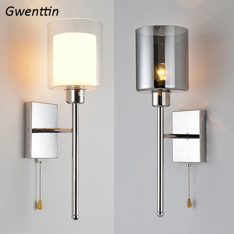 

Modern Glass Wall Lamp Nordic Home Decoration Living Room Bedroom Sconce Luminaire Loft Bed Mirror Light Indoor Lighting Fixture