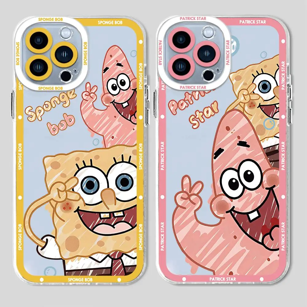 Silicone Phone Case for iPhone 7 8 15 Pro XR XS Max SE 12 13 Mini 11 Pro 14 Pro Max 12 Mini 7 8 Plus SpongeBobs Patrick Star