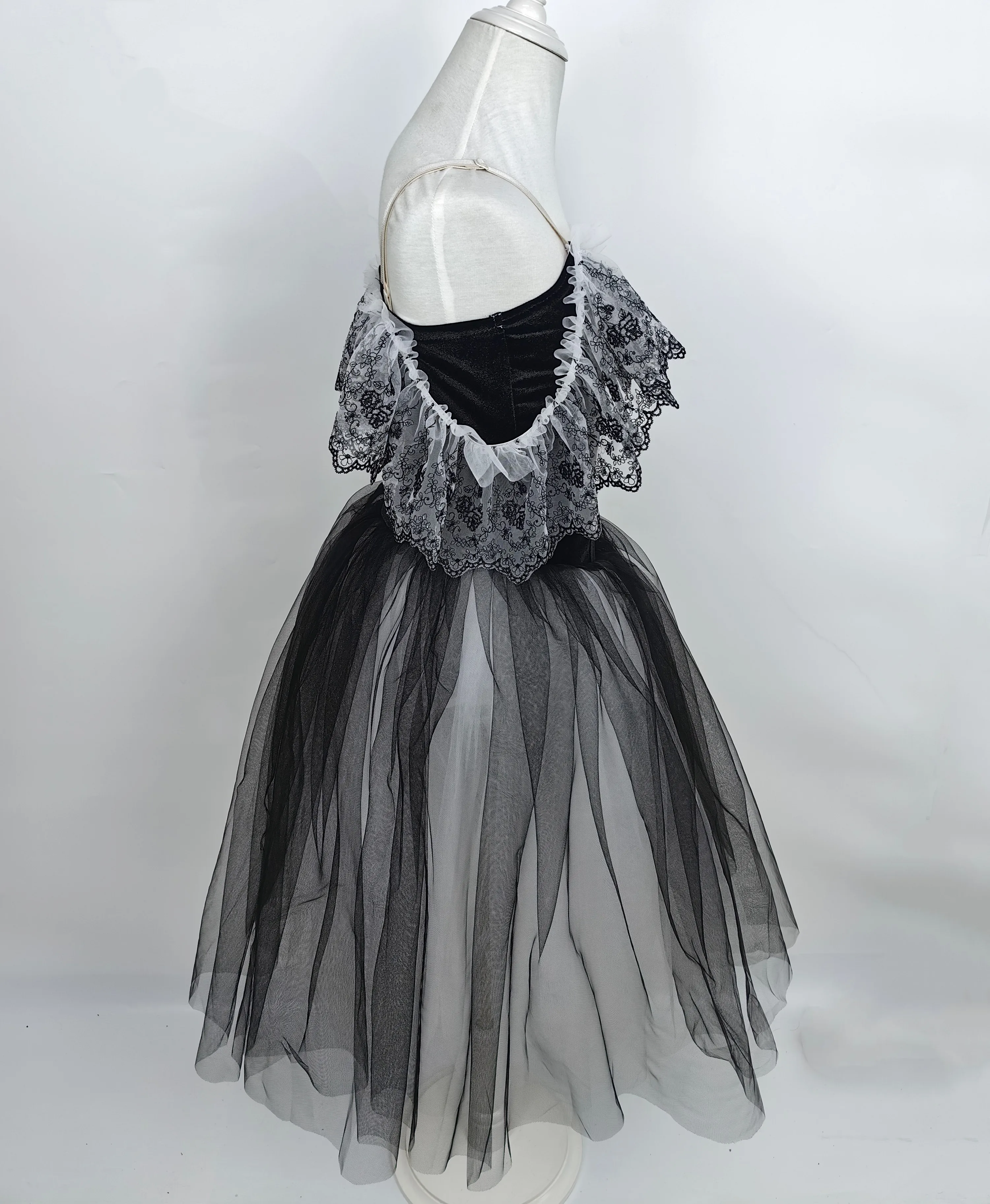 Women Long Ballerina Dress Adults Romantic Ballet Dress Clothes For Girls Black Tutu Ballet Skirt Dance Costume