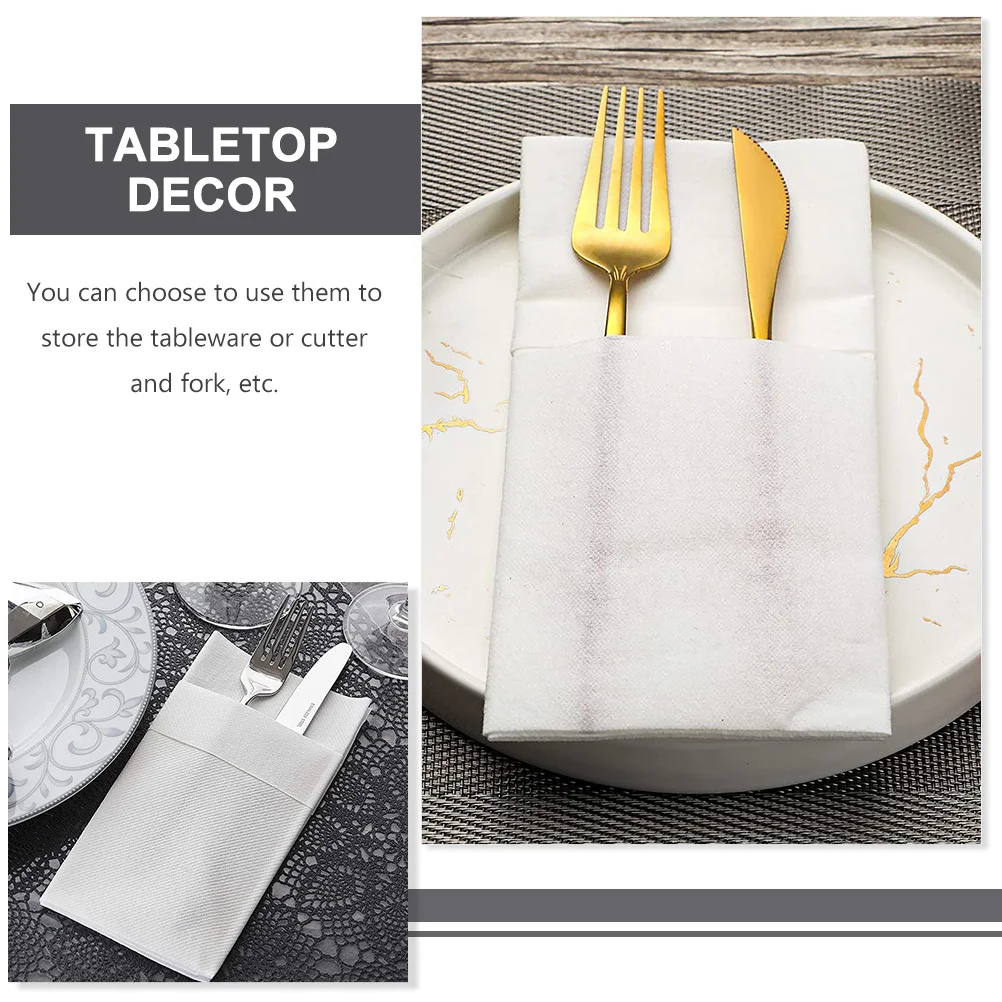 

50Pcs Cutter Wrapping Napkins Disposable Table Napkins Party Supplies for Bbq Banquet Travel Cutlery Packing Paper Napkin