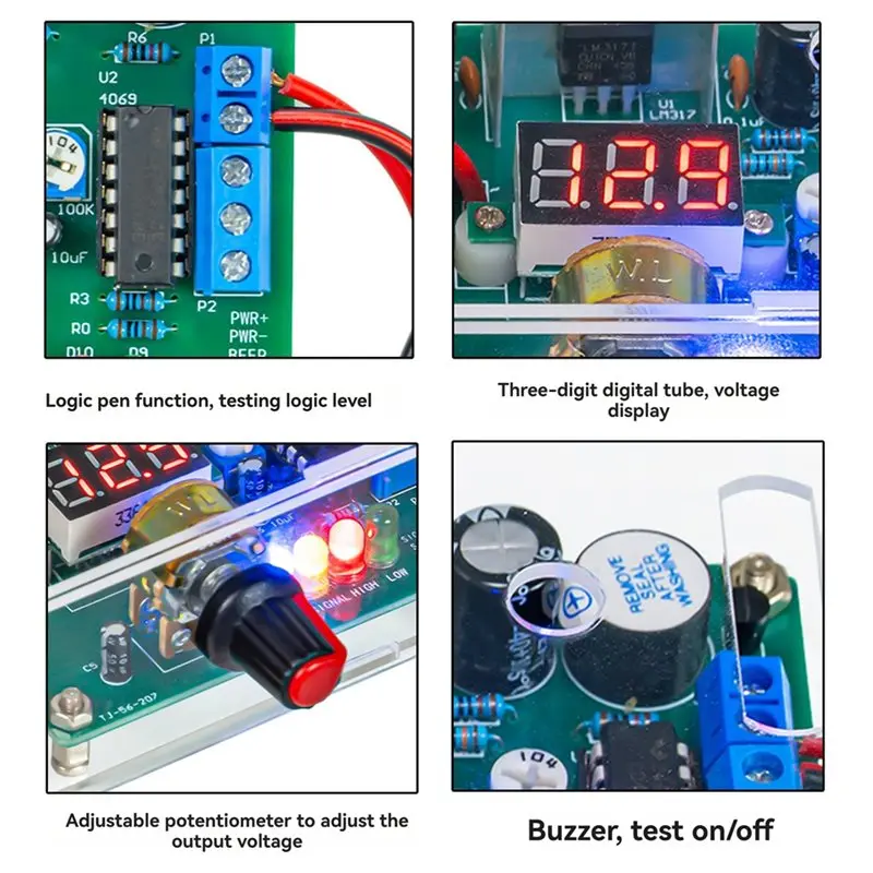 ABZW LM317 DC Regulated Adjustable Digital Display Power Supply Kit Electronic DIY Soldering Switching Power Supply
