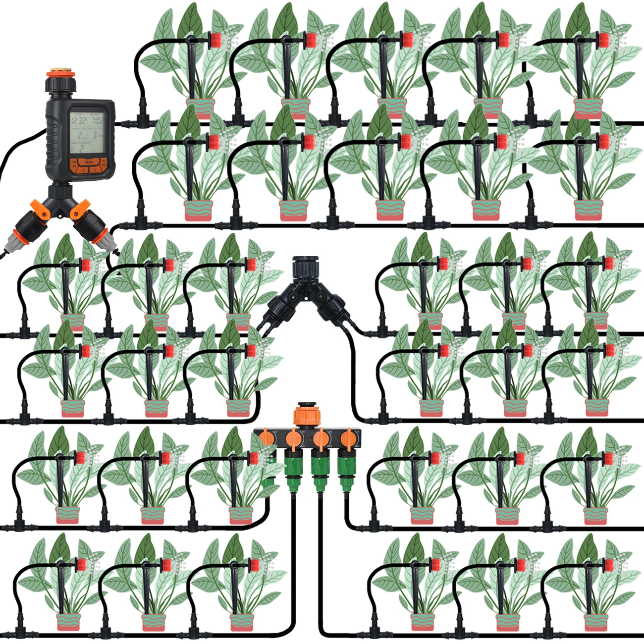 KESLA-manguera de riego de jardín de 5-100m, microtubo de riego de PVC de 4/7mm, tubo de riego por goteo, aspersor de 1/4 pulgadas para césped,