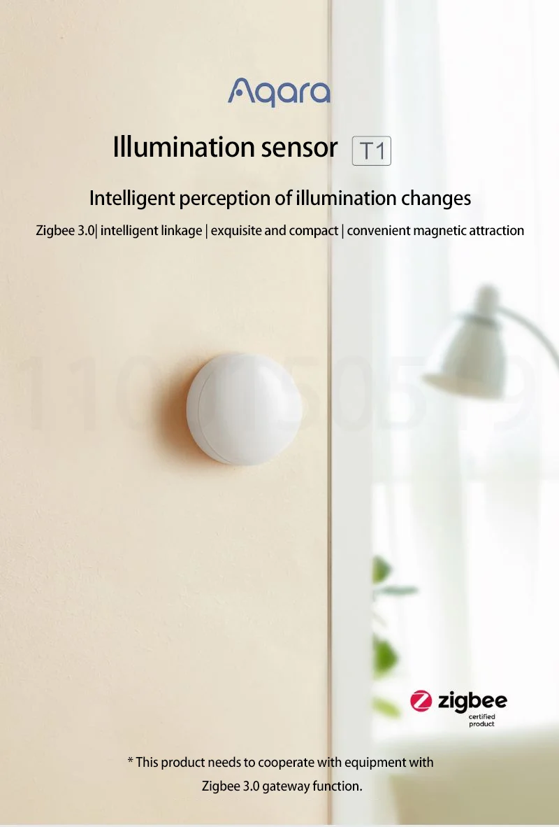 Aqara Lichtsensor T1 Helligkeits sensor ZigBee 3,0 Auto Smart Home Licht detektor Magnets teuerung für Aqara Home Homekit App