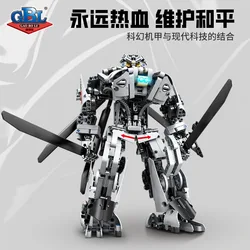 Gaobole KY1084 Transforming Robot Armed Mecha Helicopter Children's Puzzle Assembly Block Toy Gift