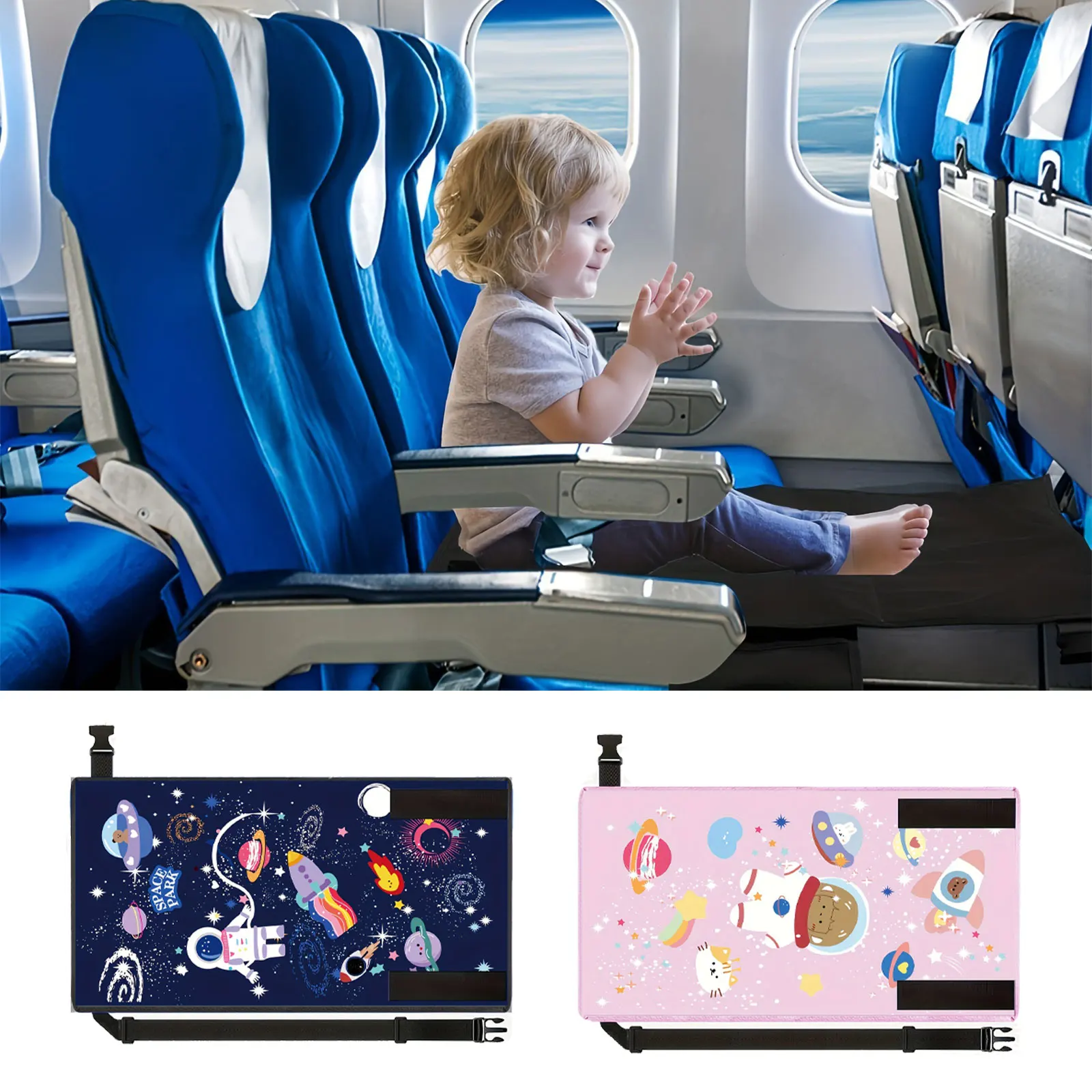 

Cartoon Kids Travel Airplane Bed Portable Baby Airplane Seat Extender With Storage Bag Cars Extender Leg Rest for Children