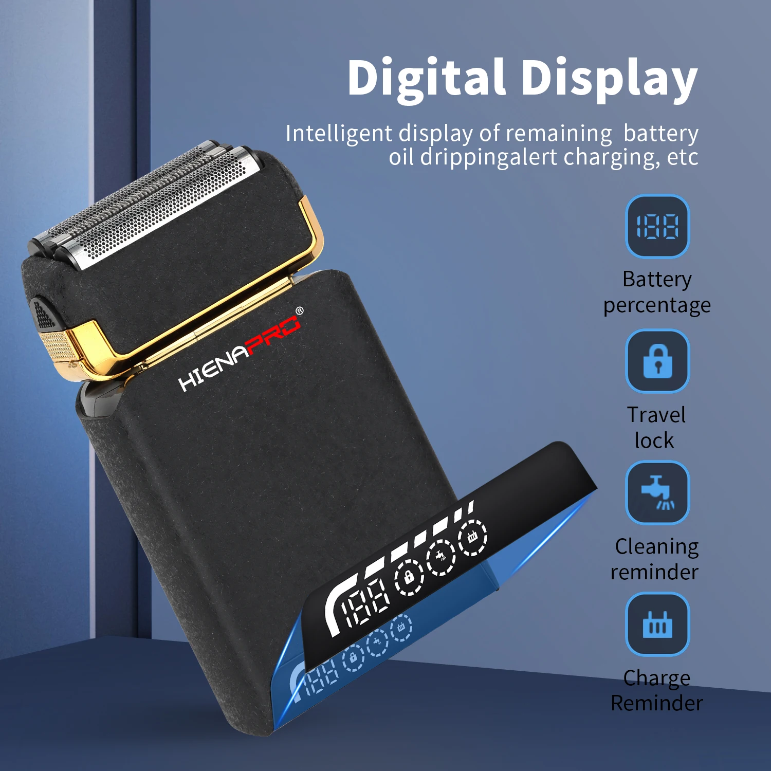 new electric shaver with LED display rechargeable beard shaver men's bald shaver original blade accessories