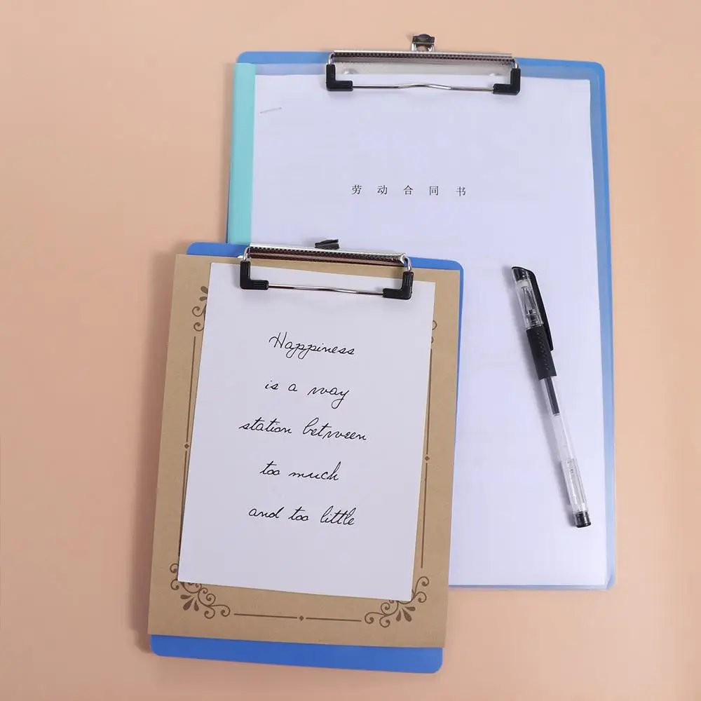 With Low Profile Gold Clip A4 Writing Clipboard Writing Sheet Pad Document Folder A4 Paper Organizer Writing Pad Writing Tablet