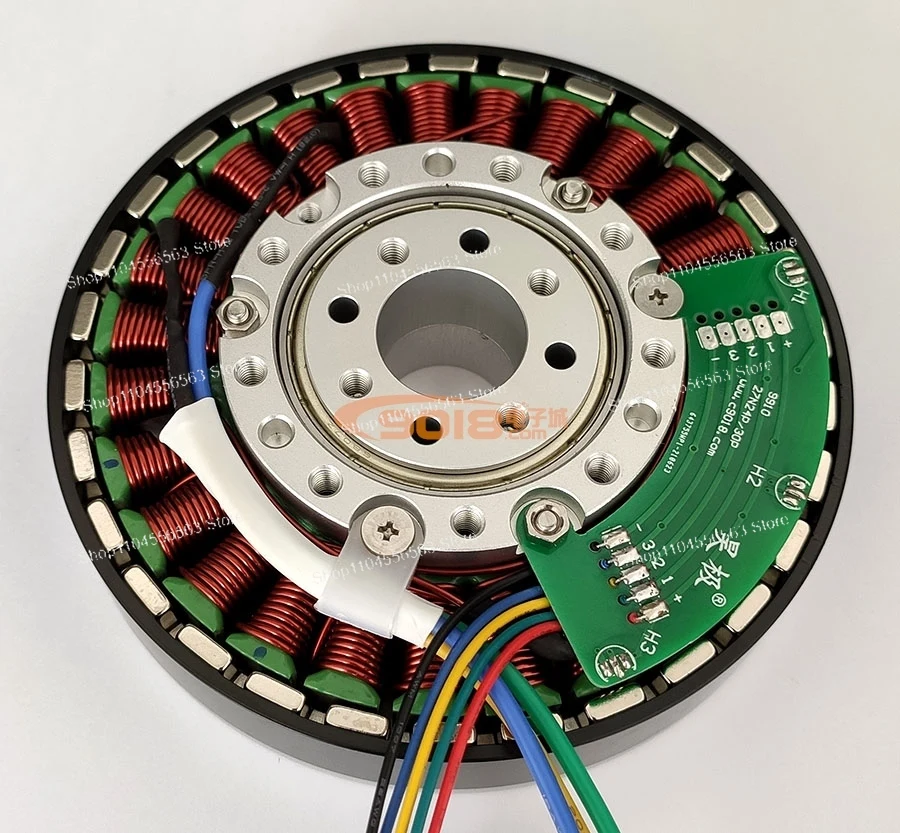 Трехфазный бесщеточный двигатель постоянного тока с полым валом, высокий крутящий момент, дисковый плоский двигатель, крутящий момент 2,0 Нм, регулируемая скорость, с драйвером