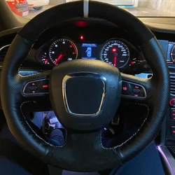 Braid Car Steering Wheel Cover Suede For Audi A3 8P Sportback A4 B8 Avant A5 8T A6 C6 A8 D3 Q5 8R Q7 4L S3 S4 S5 Seat Exeo