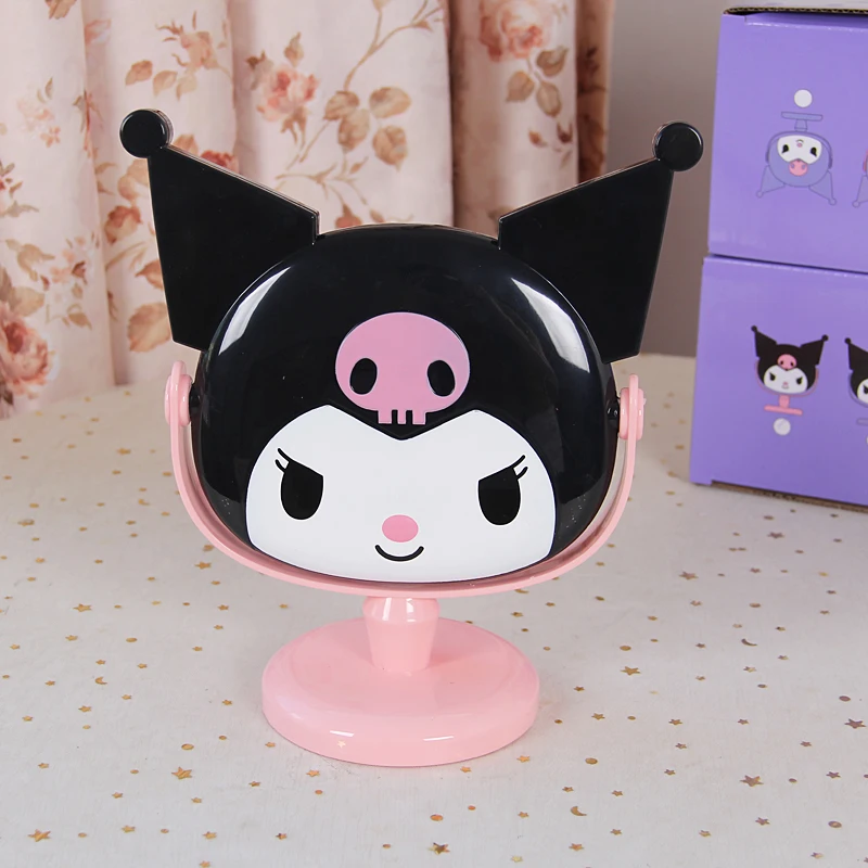 Kuromi-Espejo de mesa para niños, tocador de escritorio, maquillaje, estudiante, chica, anime, regalo de cumpleaños, Corea