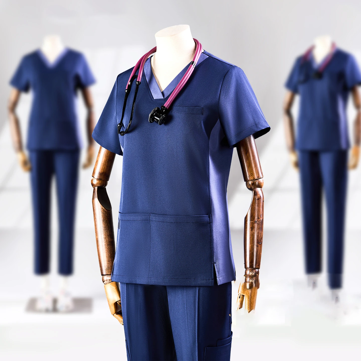 4-way-stretch-medical-scrubs-hospital-uniform-clinical-clothes-dental-nursing-scrub-set-workwear-dentist-aesthetic-suits-9505-06