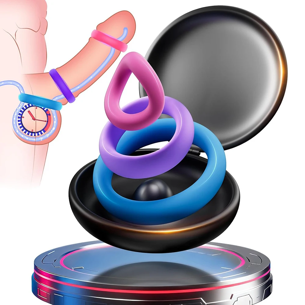 3Pcs/Set S/M/L Size Colored Cock Ring for Men Soft Silicone Penis Ring Ejaculation Delay Adult Sex Toy for Men Couple Pleasure