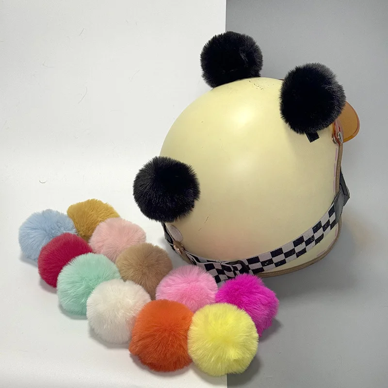 

Plush Ears Helmet Decoration Bear Tail 13 Color Electric Scooter Motorcycle Helmet Ski Helmet Universal