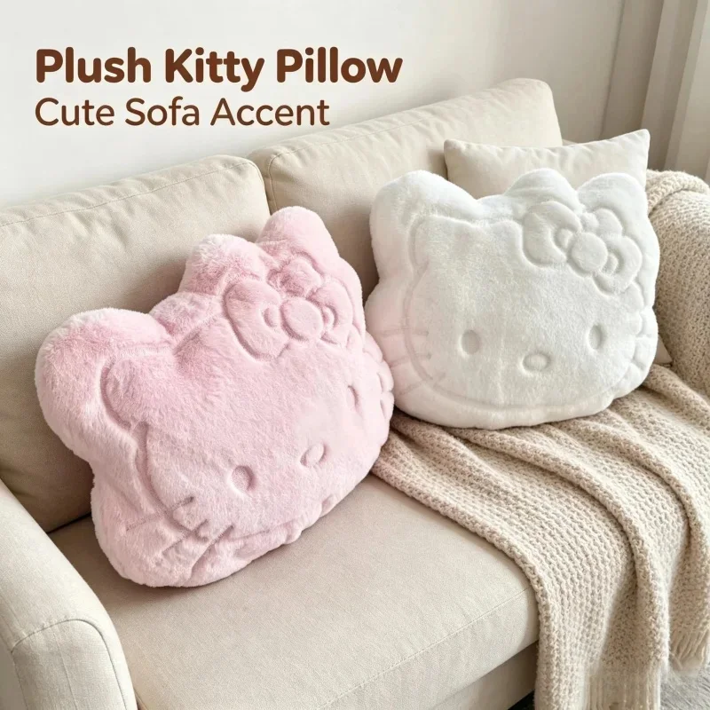 Sweet Hello Kitty Plush Back Cushion, Bed Head Pillow, Decorative Pillow For Girls Room
