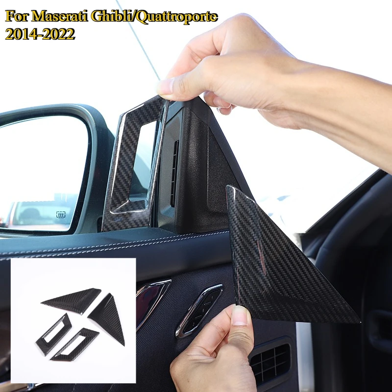 

Real Carbon Fiber For Maserati Ghibli/Quattroporte 2014-2022 Car Interior A-pillar Horn Cover Sticker Decorative Car Accessories