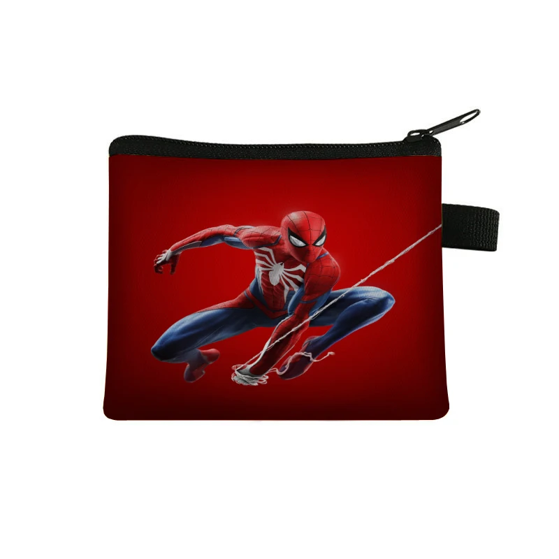 Disney Superhero Spiderman Kids Cartoon Coin Purse Hulk Anime Printed Coin Key Storage Bag Wallet Portable Card Holder bag gifts