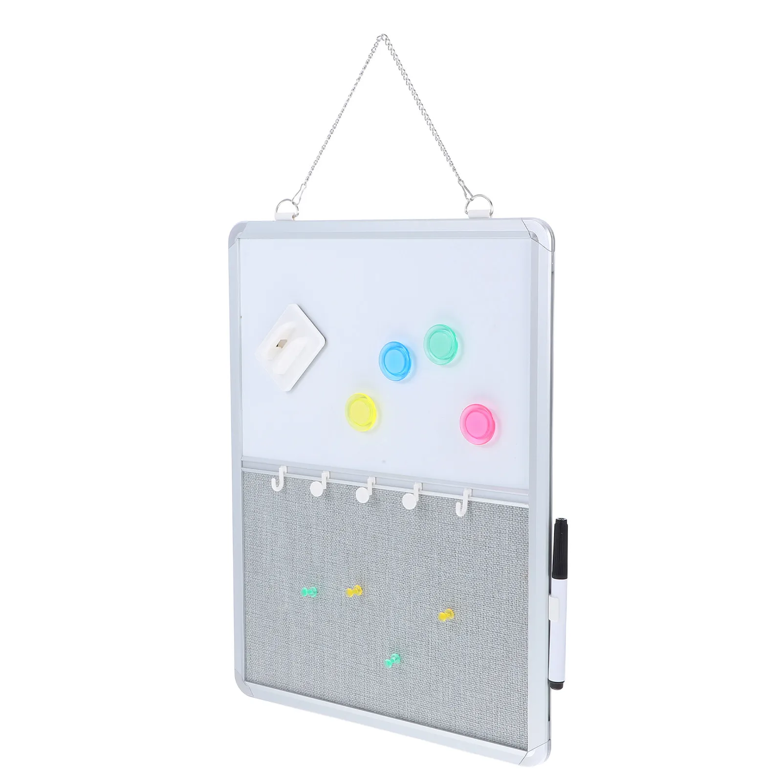

1Set Whiteboard Fabric Combination Board Wall Mounted Dry Erase and Pin Display Surface for Office Home School Organization