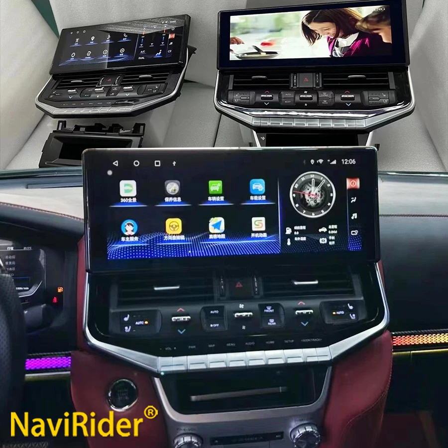 

16,3-дюймовый Qled-экран, видео для TOYOTA Land Cruiser 200 LC200 LC300, обновление Android, 2023, беспроводная зарядка, мультимедиа, GPS, стерео