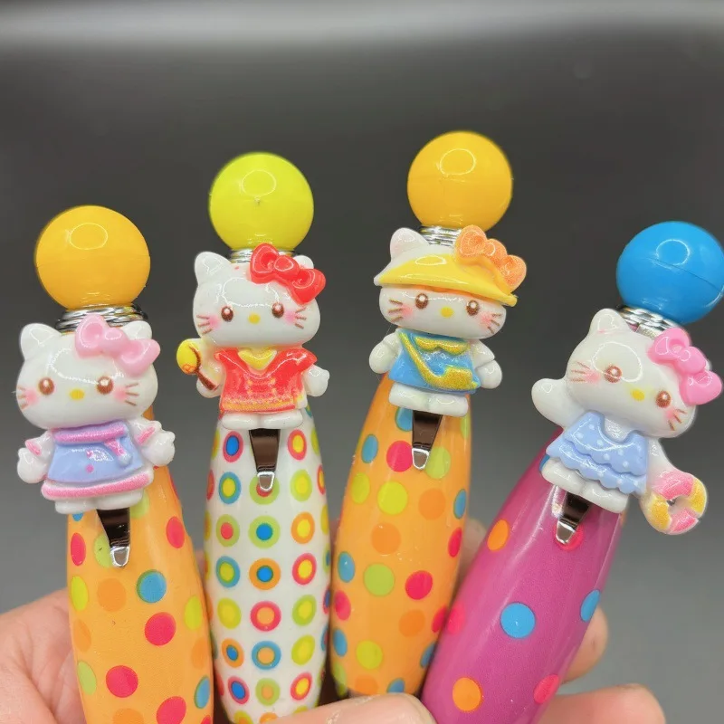 

Creative Hello Kitty Pen Cartoon Press Ballpoint Pen Student Super Cute KT Cat Sweet Anime Signature Pen Gel Pen Stationery Gift
