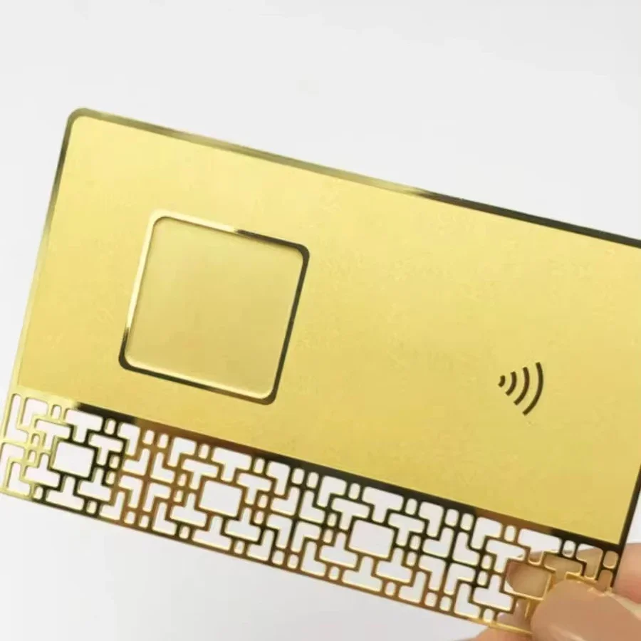 

Умные VIP-картки для печати из нержавеющей стали, пустая печать по индивидуальному заказу, металлические визитные карточки с золотым чипом NFC