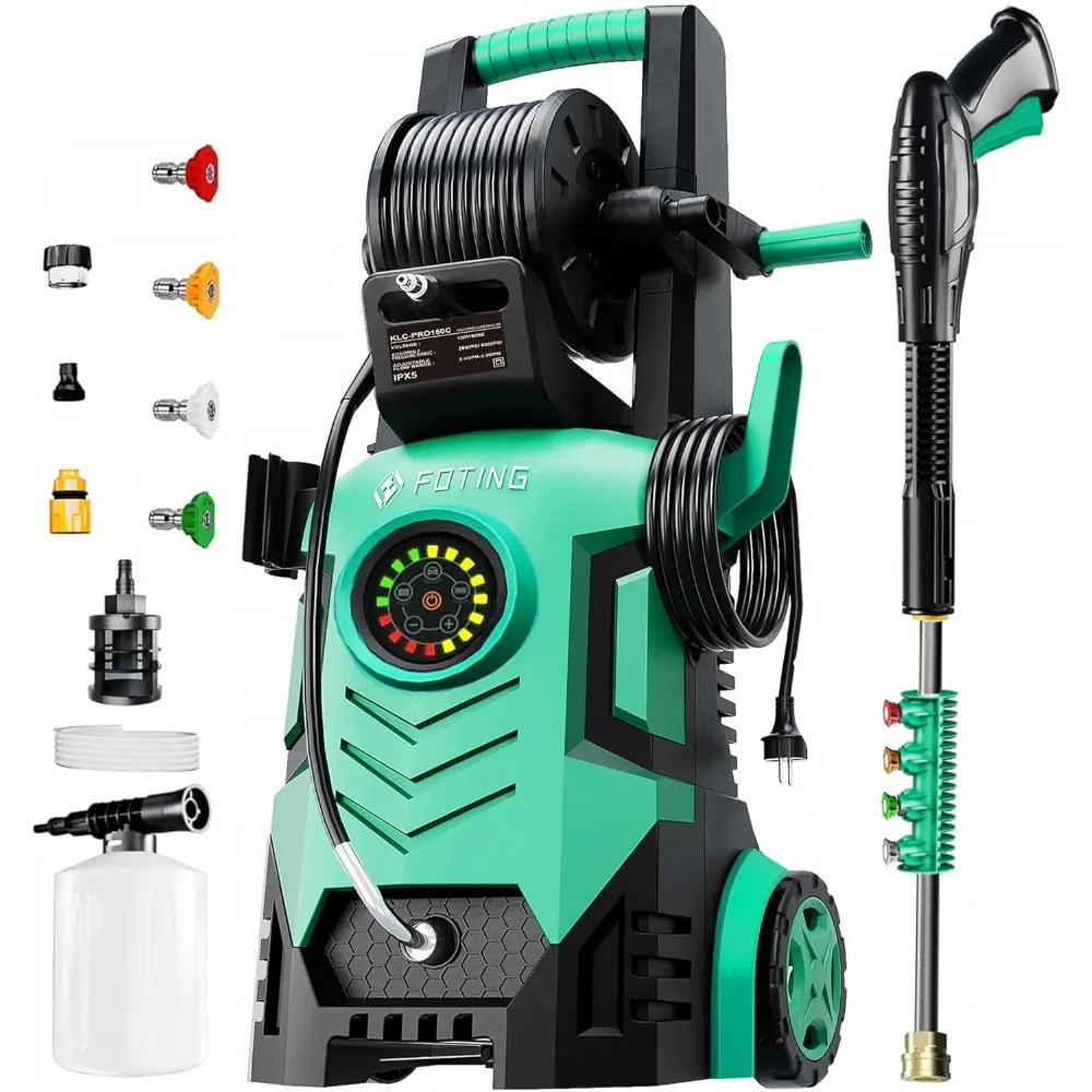 

2025upgraded Electric Pressure Washer with Touch Screen, 5000PSI 3.6GPM, Adjustable 8 Level, 4 Quick Connect Nozzles,Inlet Hose&