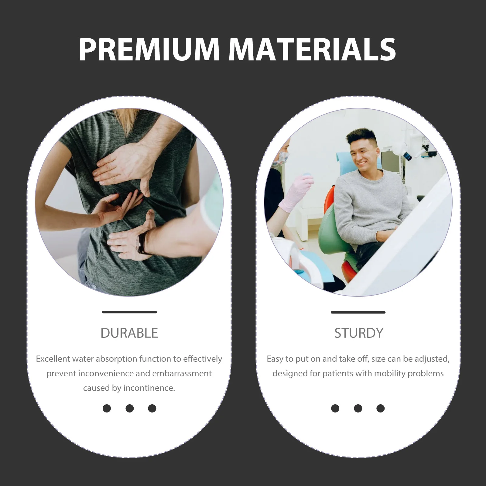 حفاضات قابلة لإعادة الاستخدام وقابلة للغسل ملابس داخلية سلس البول للبالغين مقاس S قابل للتعديل لكبار السن والمعاقين بعد العملية الجراحية مانعة للتسرب ماصة