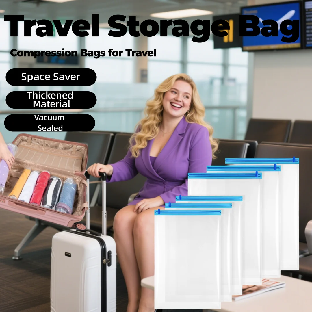

14 Pack Combo Vacuum Storage Bags with Hand Pump - Space Saver Vacuum Seal Bags for Clothing - Space Saving for Home Travel