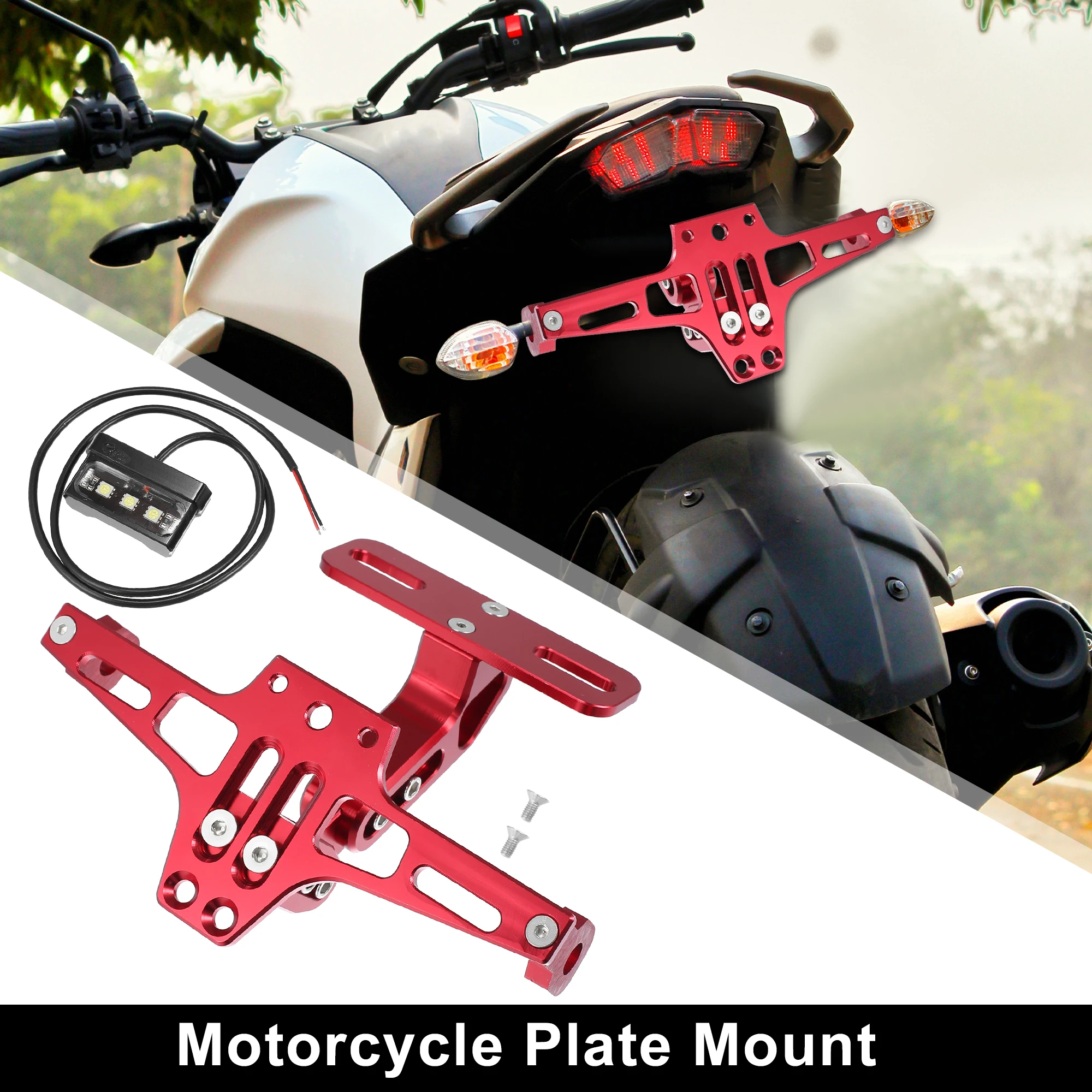 Motoforti Motorcycle License Plate Bracket Universal Motorcycle Fender Eliminate Kit for Yamaha for Kawasaki for Honda for BMW