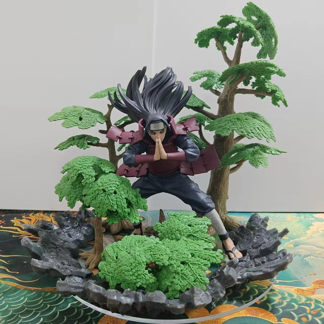 BANPRESTO NARUTO SHIPPUDEN Anime Figurki Akcji Senju Hashirama z Podstawką Drzewną Model Figurka Oryginalna Figuarts Dekoracja