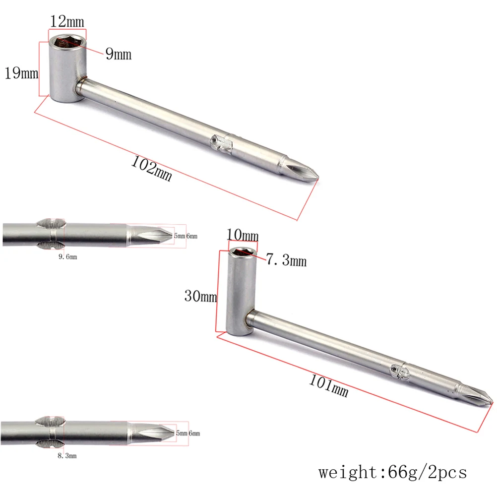 

2 Pcs Long Short Wrench Hexagon Tool Truss Rod Ordinary Guitar Regular for Metal