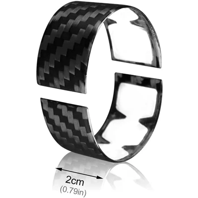 Real Carbon Fiber for C8 2020-2022 Steering Wheel Decoration Ring Cover Interior Sticker(Black)