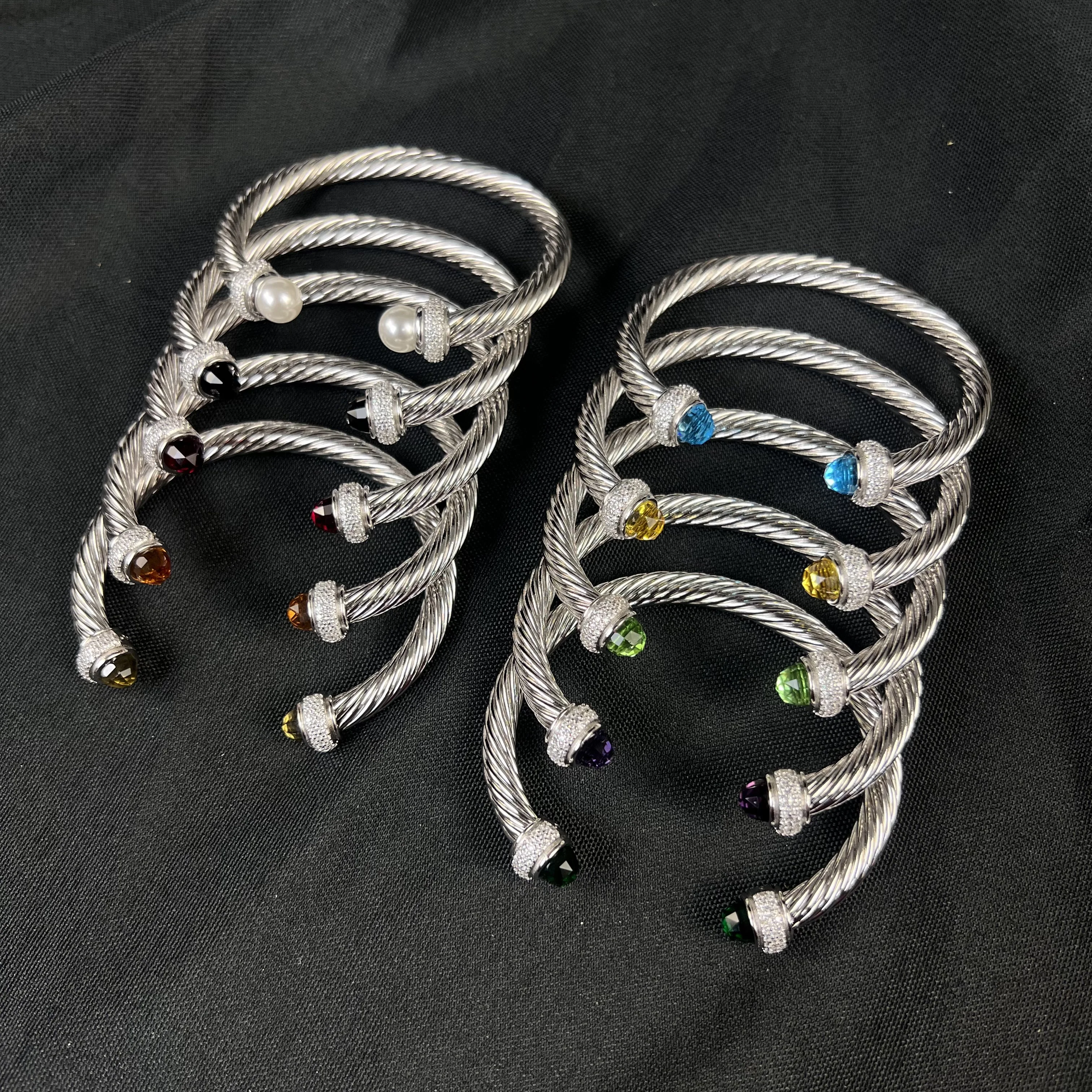 

S925 sterling silver new 7mm crystal full diamond drill bracelet neutral fashion trend retro classic personality luxury jewelry