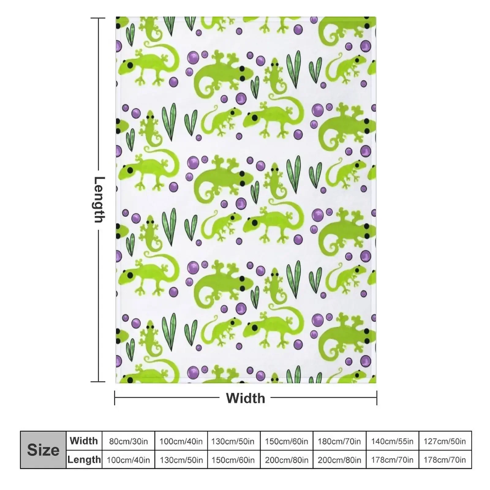 Watercolor Green Gecko Lizard Throw Blanket couch cozy soft plush fuzzy picnic outdoor blanket