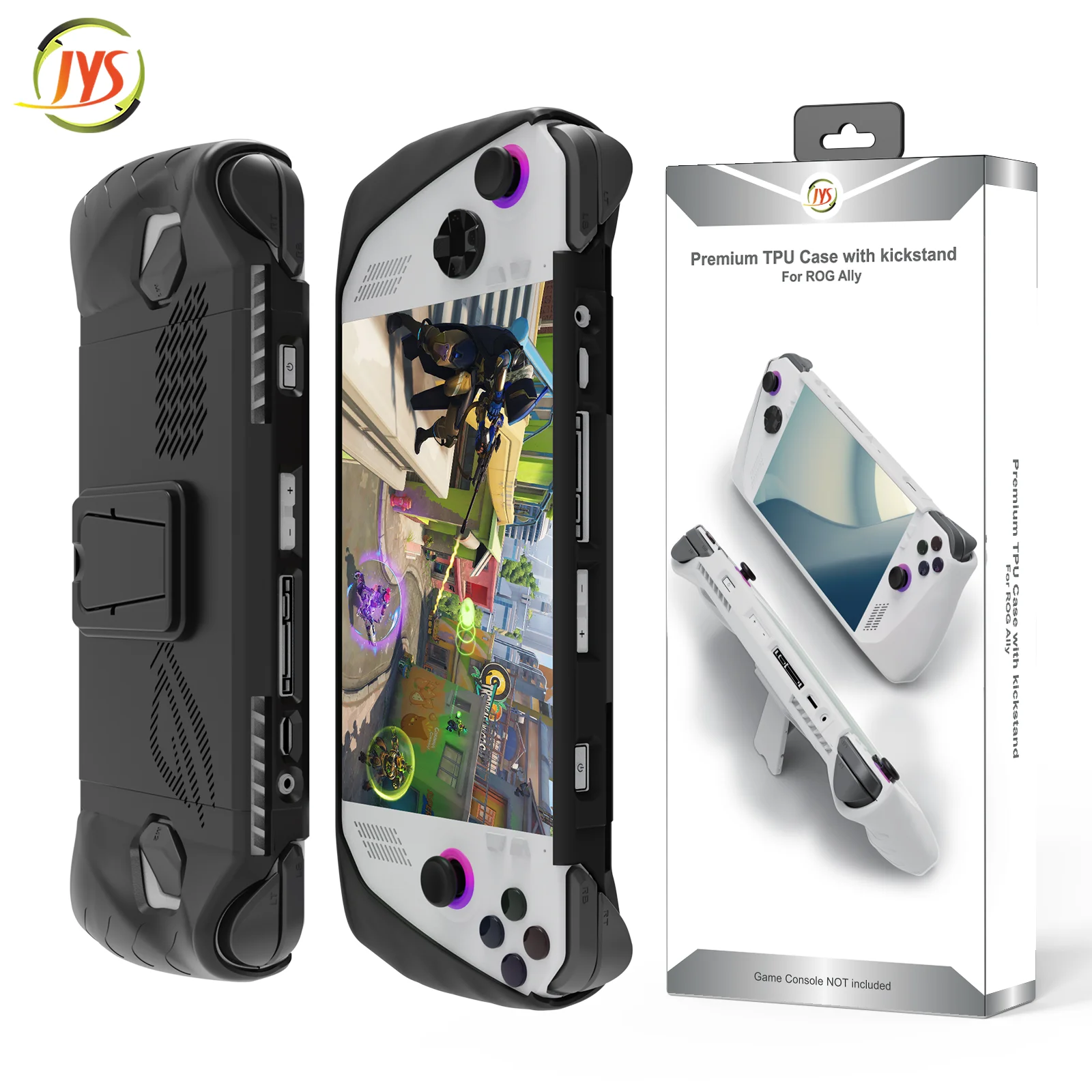 TPU Protective Case For ASUS ROG Ally Handheld Game Anti-Scratch Dustproof Anti-drop Protective Cover With Back Bracket