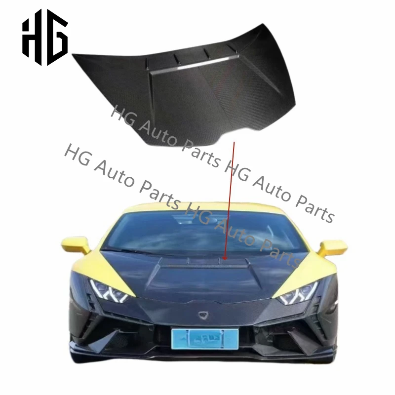 

Upgrade tecnica style real carbob fiber front engine hood cover for lamborghini huracan lp610 lp580 coupe carbon bonnet hoods