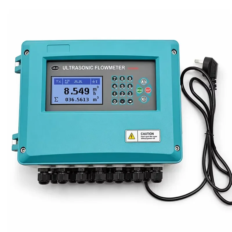 Multifunctional Four Channel Clamp on Ultrasonic Flow Meter Portable Wall Mount DN25 DN6000 BTU Datalogger
