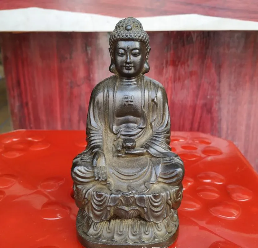 Sakyamuni Buddha Statue Sculpture Retro Feng Shui Thai Buddha Statue Hinduism Bronze Decorative Buddha Statue Home Decor Sculptu