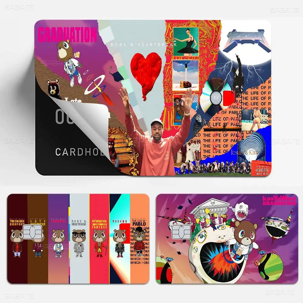 Rap Singer Kanye West 100% Hot Sale Amine Credit Debit Bank Card Bus Card Film Skin Sticker